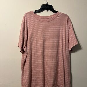 Goodfellow & Co Pink Striped Short Sleeve Tee